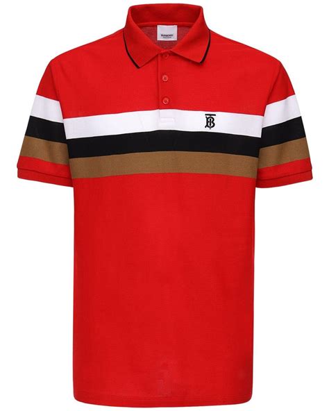 polo burberry rouge|authentic burberry polo shirt.